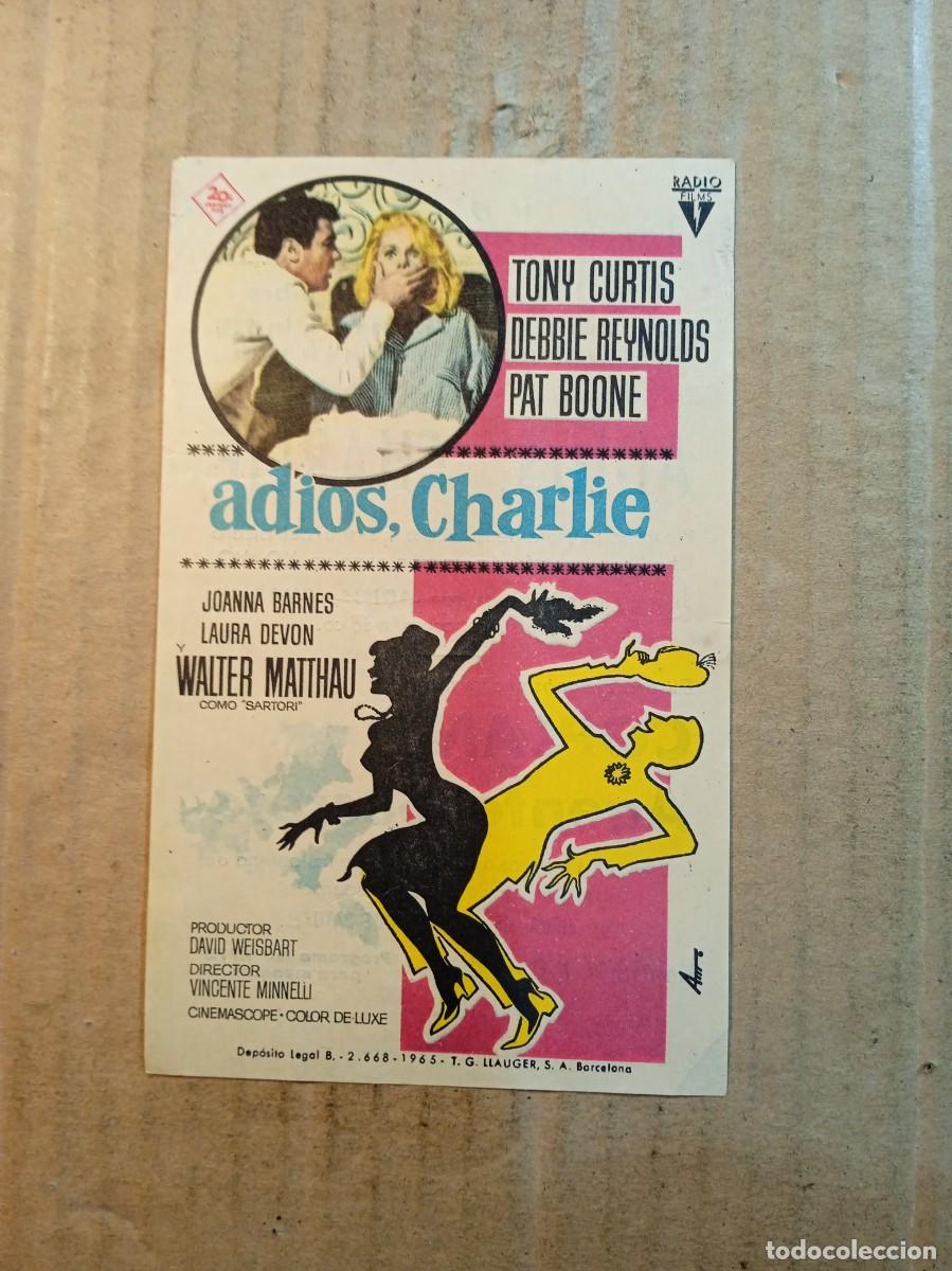 Kino: FOLLETO DE MANO CON PUBLICIDAD ADIOS CHARLIE