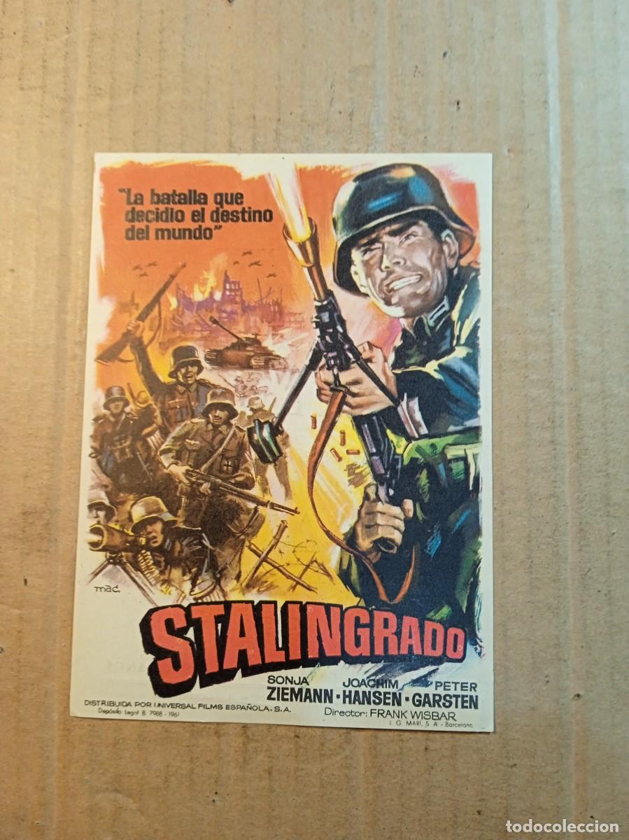 Folhetos de m&atilde;o de filmes antigos de cinema: FOLLETO DE MANO CON PUBLICIDAD STALINGRADO