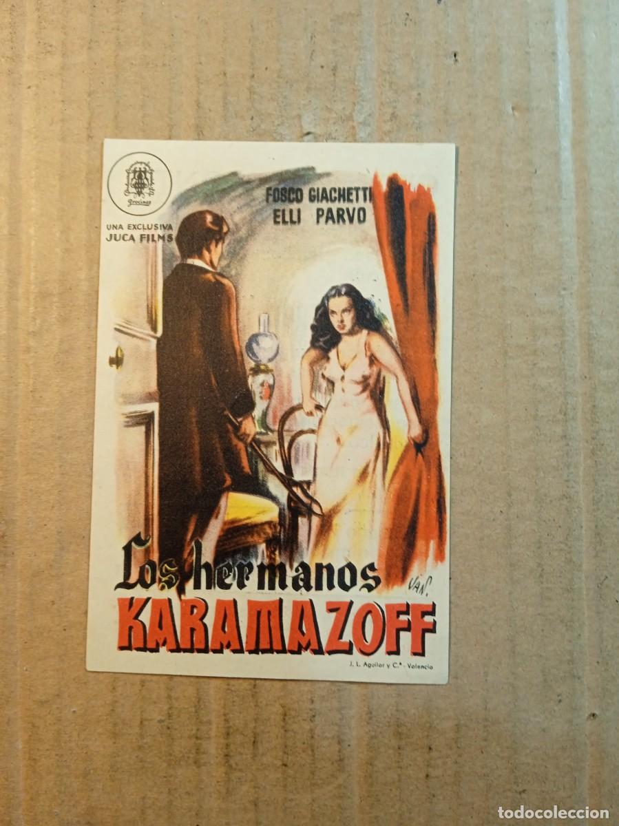 Folhetos de m&atilde;o de filmes antigos de cinema: FOLLETO DE MANO CON PUBLICIDAD LOS HERMANOS KARAMAZOFF