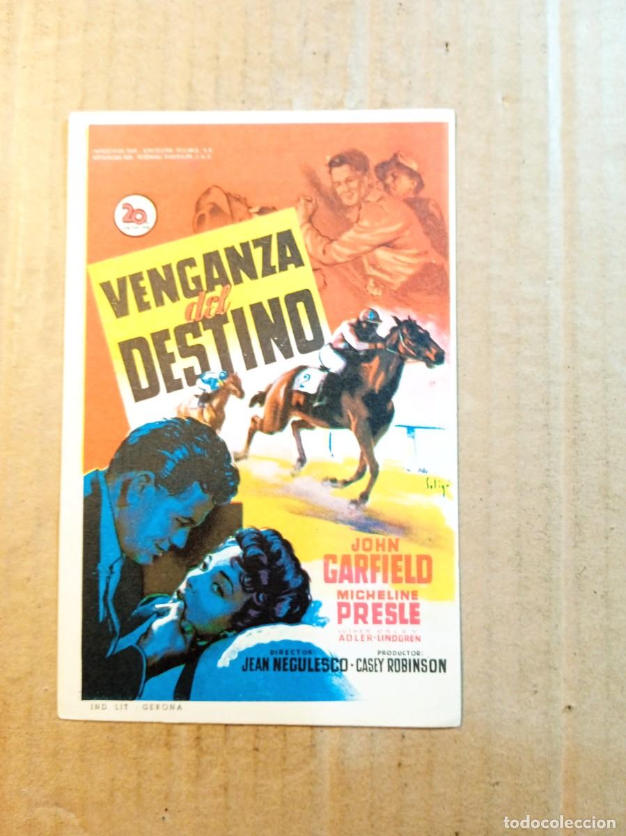 Folhetos de m&atilde;o de filmes antigos de cinema: FOLLETO DE MANO CON PUBLICIDAD VENGANZA DEL DESTINO