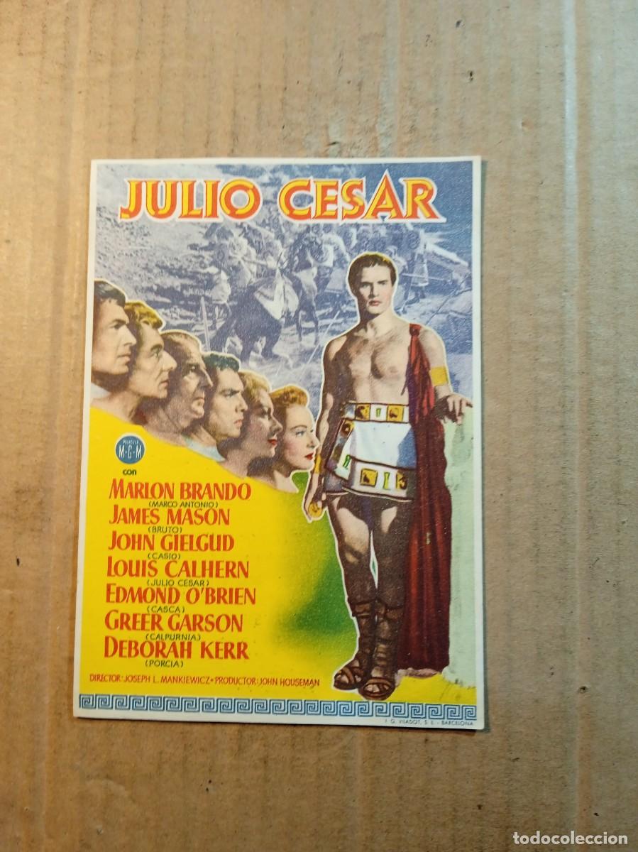 Folhetos de m&atilde;o de filmes antigos de cinema: FOLLETO DE MANO CON PUBLICIDAD JULIO CESAR