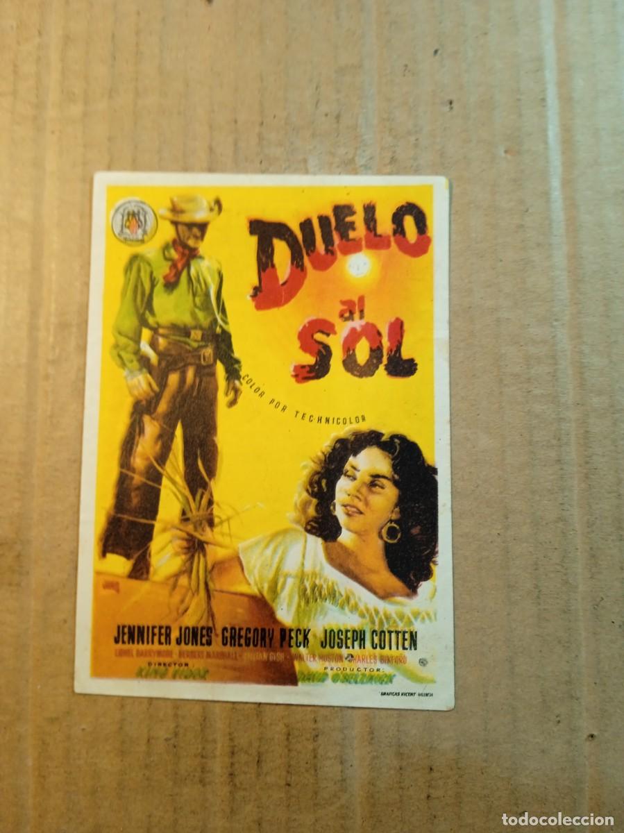 Folhetos de m&atilde;o de filmes antigos de cinema: FOLLETO DE MANO CON PUBLICIDAD DUELO AL SOL