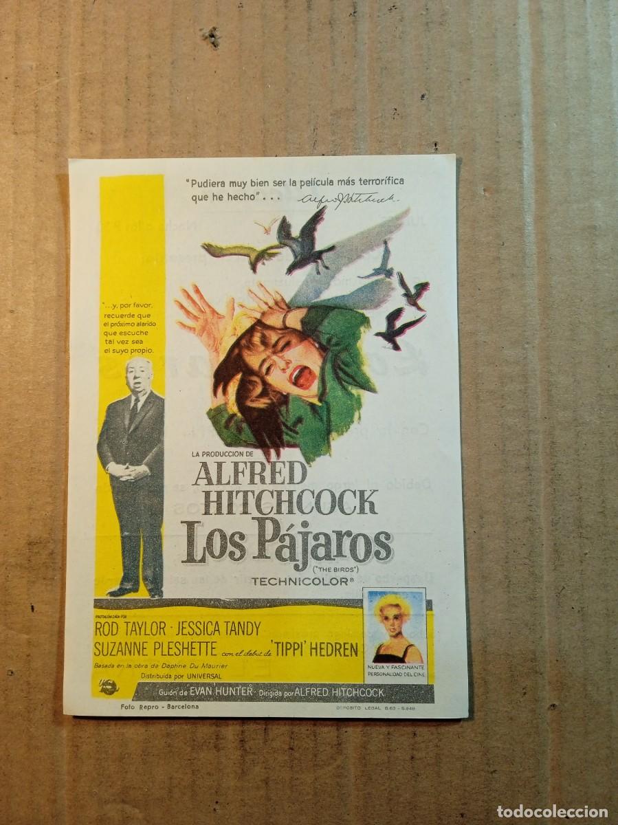 Kino: FOLLETO DE MANO CON PUBLICIDAD ALFRED HITCHCOCK LOS PAJAROS