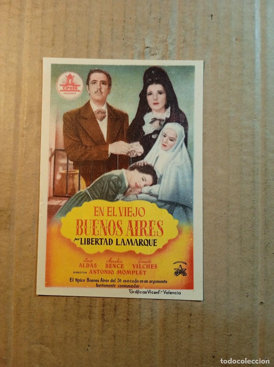Kino: FOLLETO DE MANO CON PUBLICIDAD EN EL VIEJO BUENOS AIRES LIBERTAD LAMARQUE