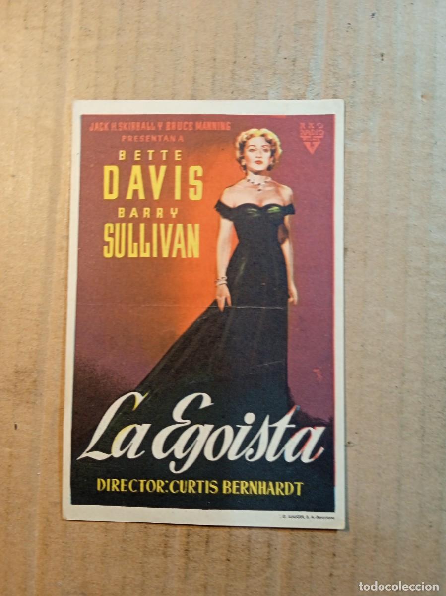 Folhetos de m&atilde;o de filmes antigos de cinema: FOLLETO DE MANO CON PUBLICIDAD LA EGOISTA