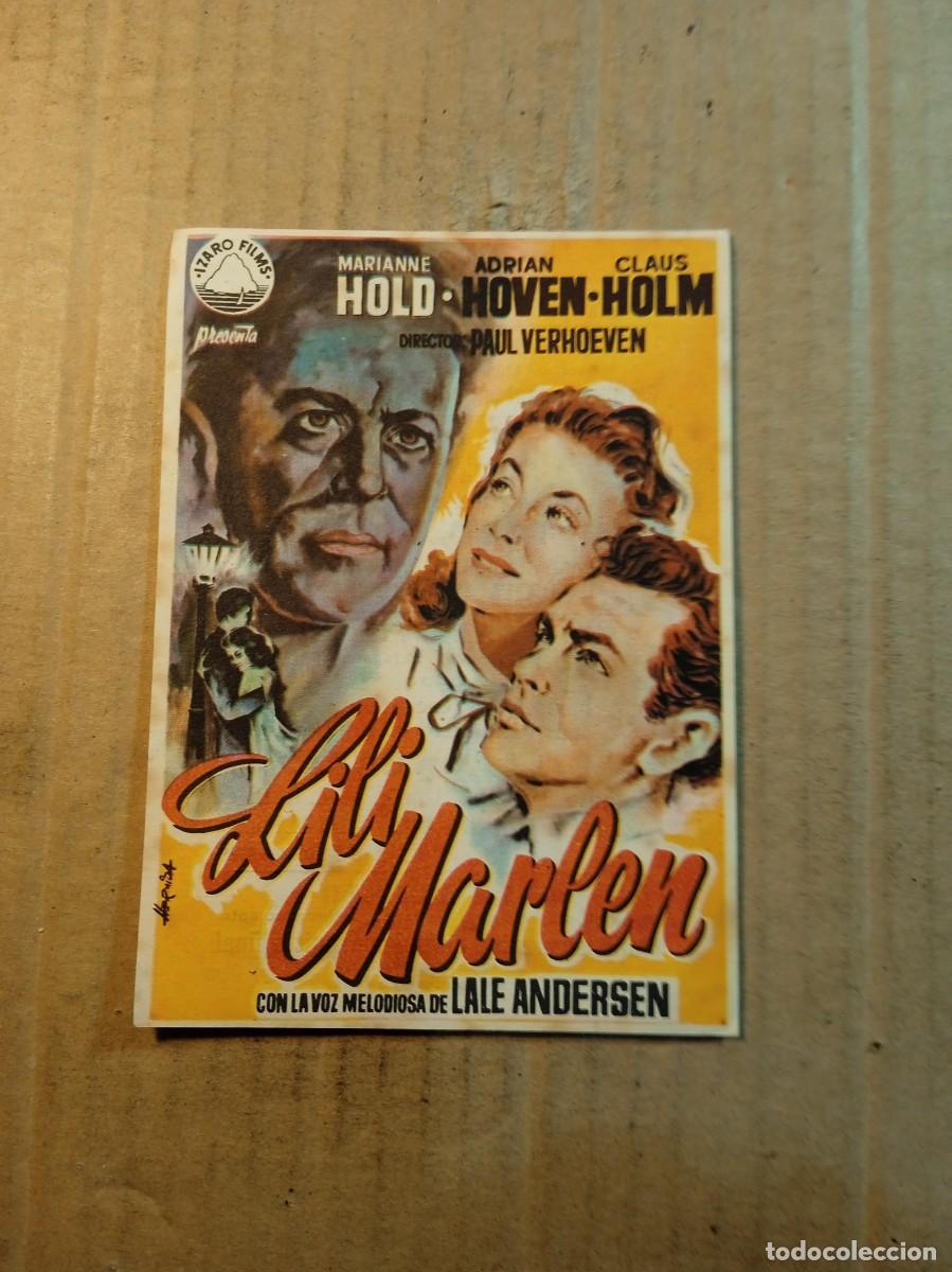 Folhetos de m&atilde;o de filmes antigos de cinema: FOLLETO DE MANO CON PUBLICIDAD LILI MARLEN