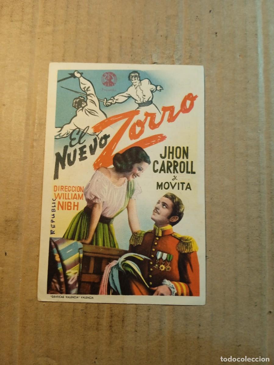 Folhetos de m&atilde;o de filmes antigos de cinema: FOLLETO DE MANO CON PUBLICIDAD EL NUEVO ZORRO
