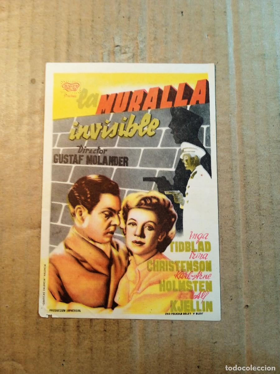 Folhetos de m&atilde;o de filmes antigos de cinema: FOLLETO DE MANO CON PUBLICIDAD LA MURALLA INVISIBLE