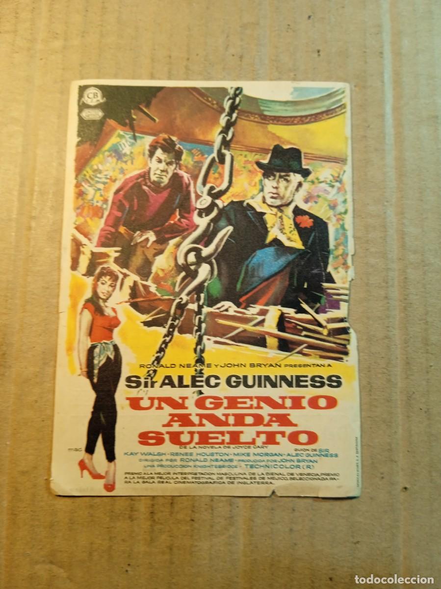 Folhetos de m&atilde;o de filmes antigos de cinema: FOLLETO DE MANO CON PUBLICIDAD UN GENIO ANDA SUELTO
