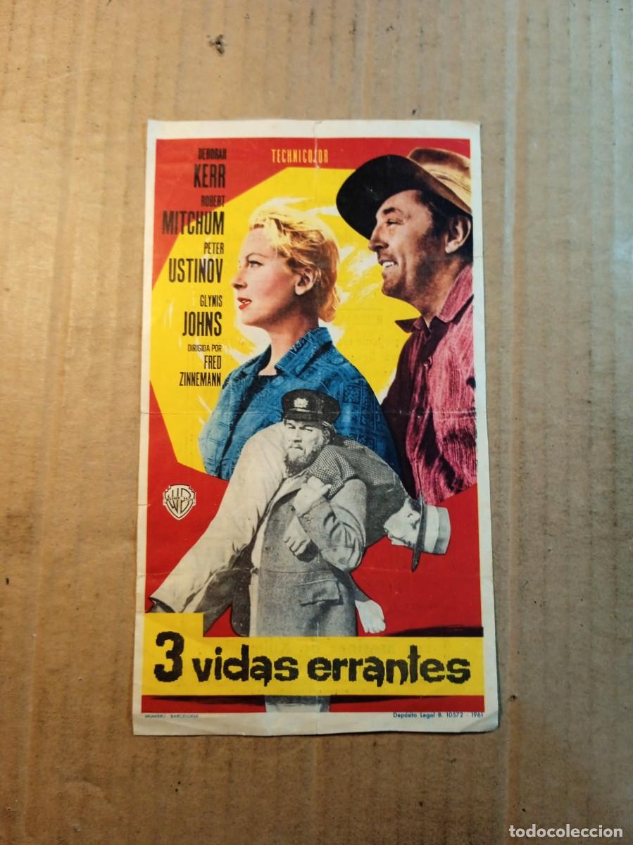 Kino: FOLLETO DE MANO CON PUBLICIDAD 3 VIDAS ERRANTES