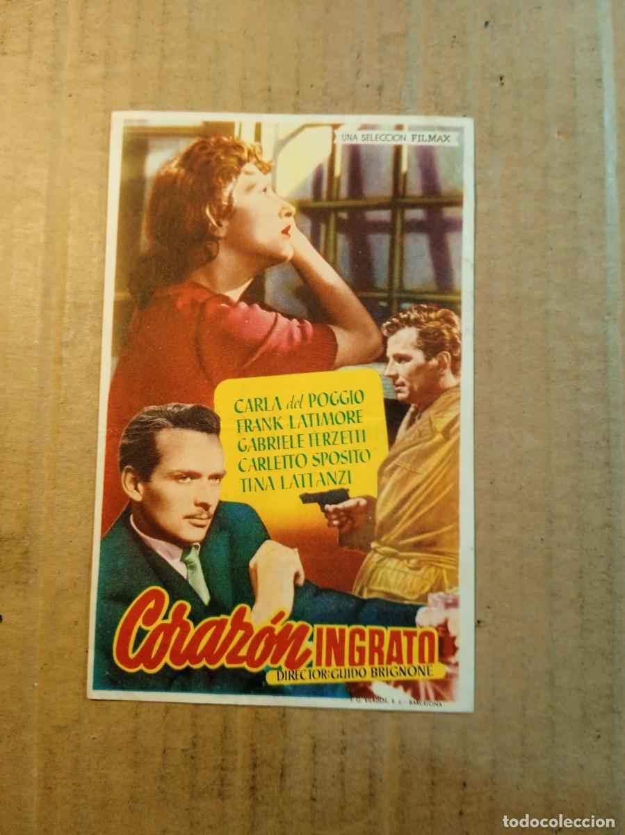  Flyers Publicitaires de films Anciens: FOLLETO DE MANO CON PUBLICIDAD CORAZON INGRATO