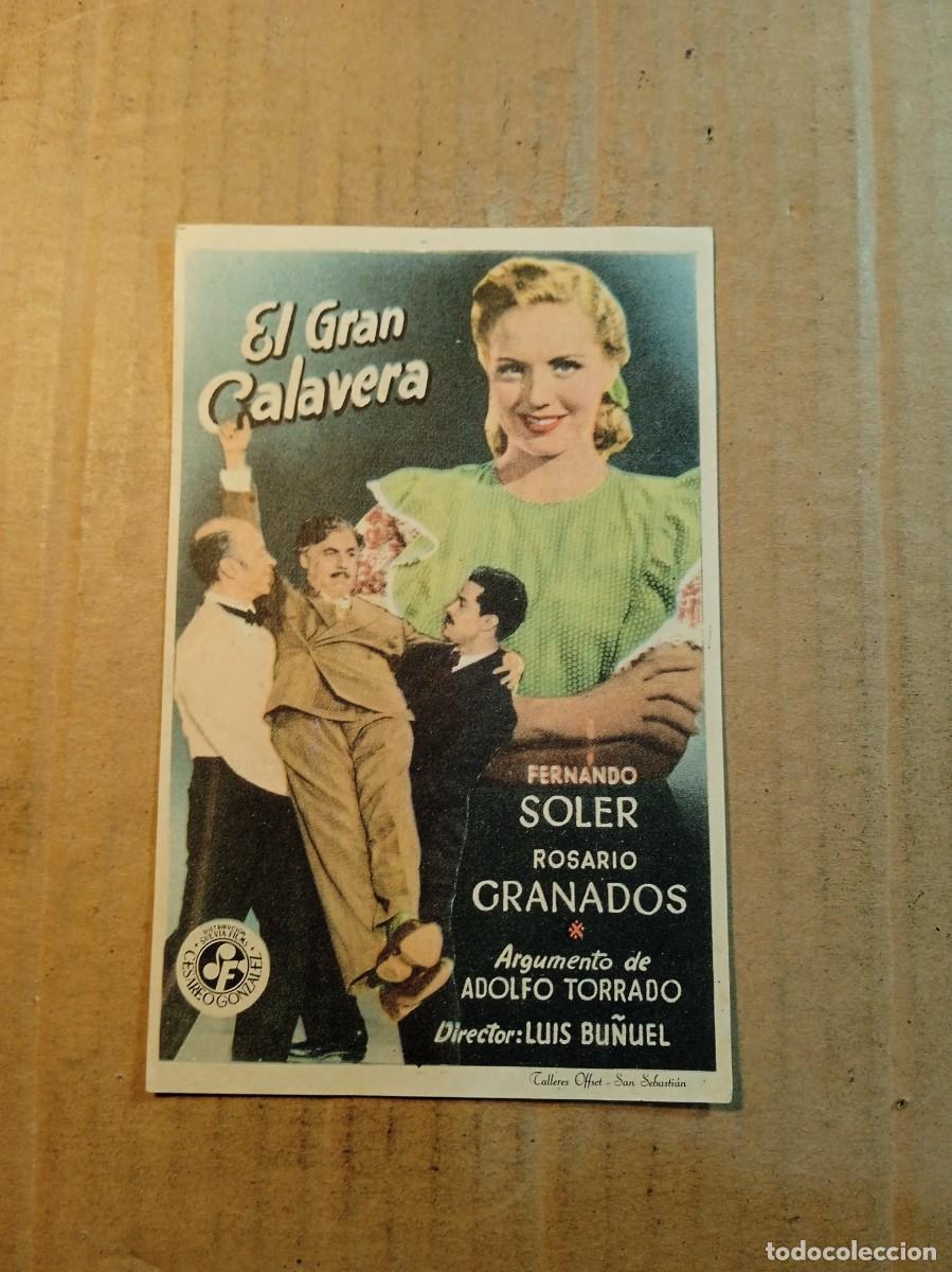 Folhetos de m&atilde;o de filmes antigos de cinema: FOLLETO DE MANO CON PUBLICIDAD EL GRAN CALAVERA