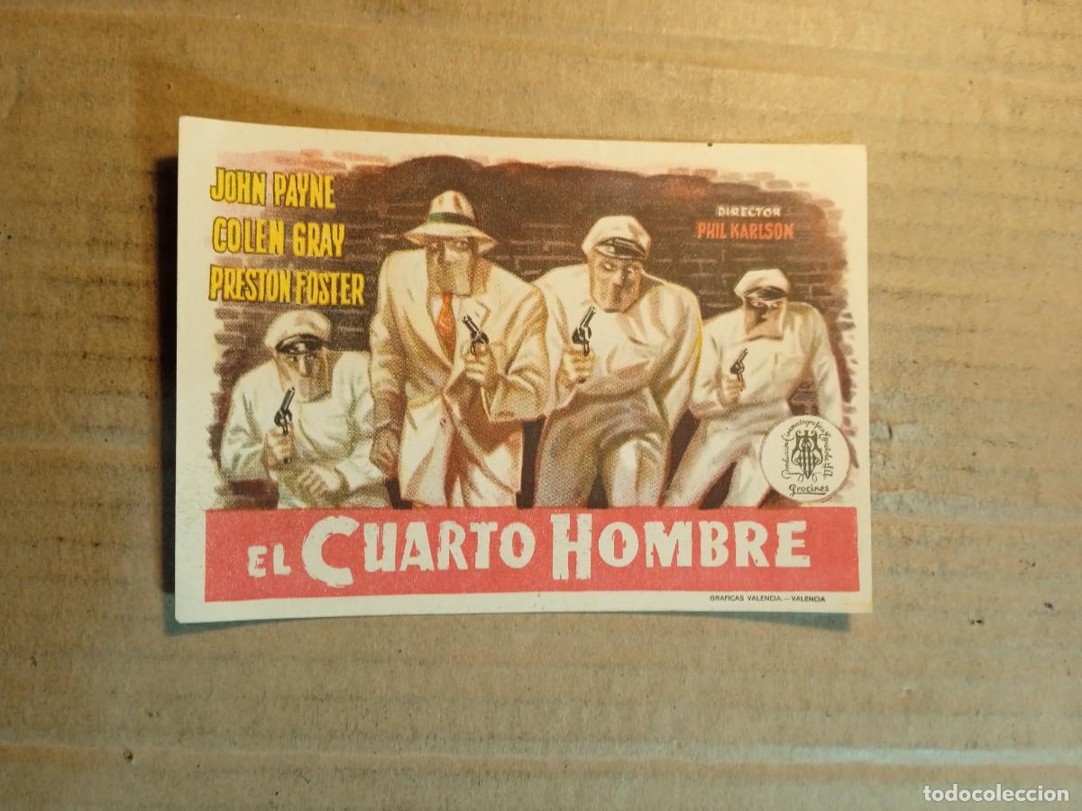 Cine: FOLLETO DE MANO CON PUBLICIDAD EL CUARTO HOMBRE