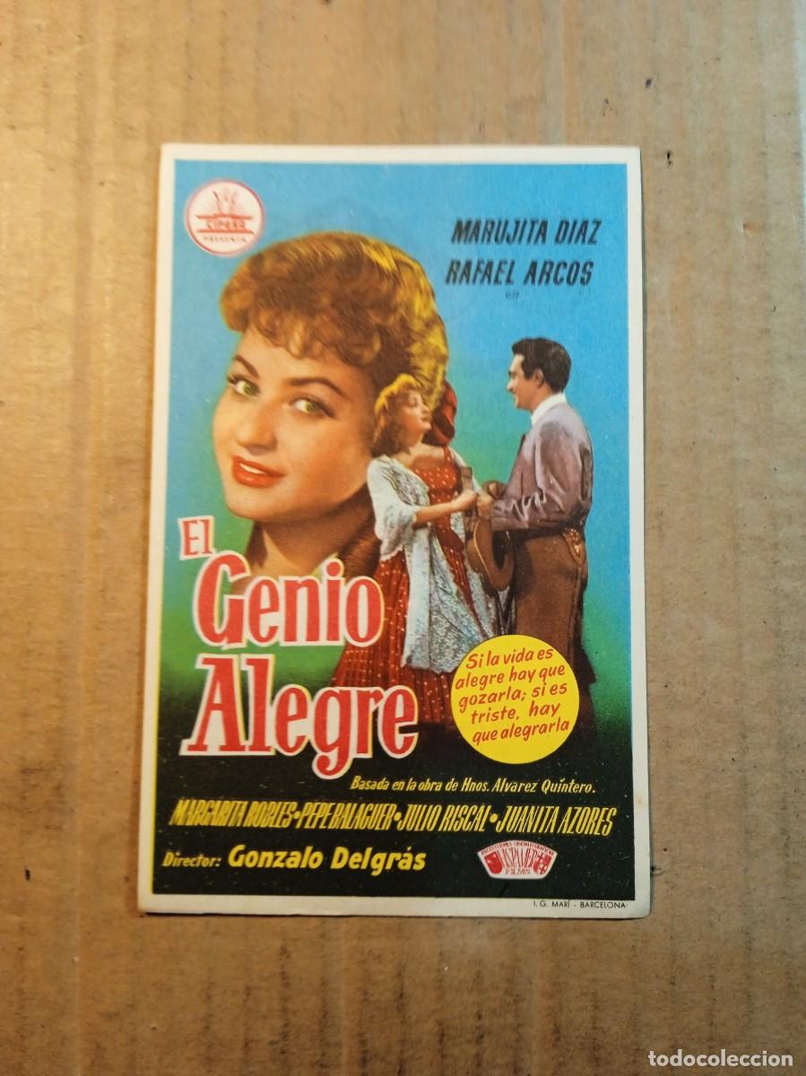 Cinema: FOLLETO DE MANO CON PUBLICIDAD EL GENIO ALEGRE