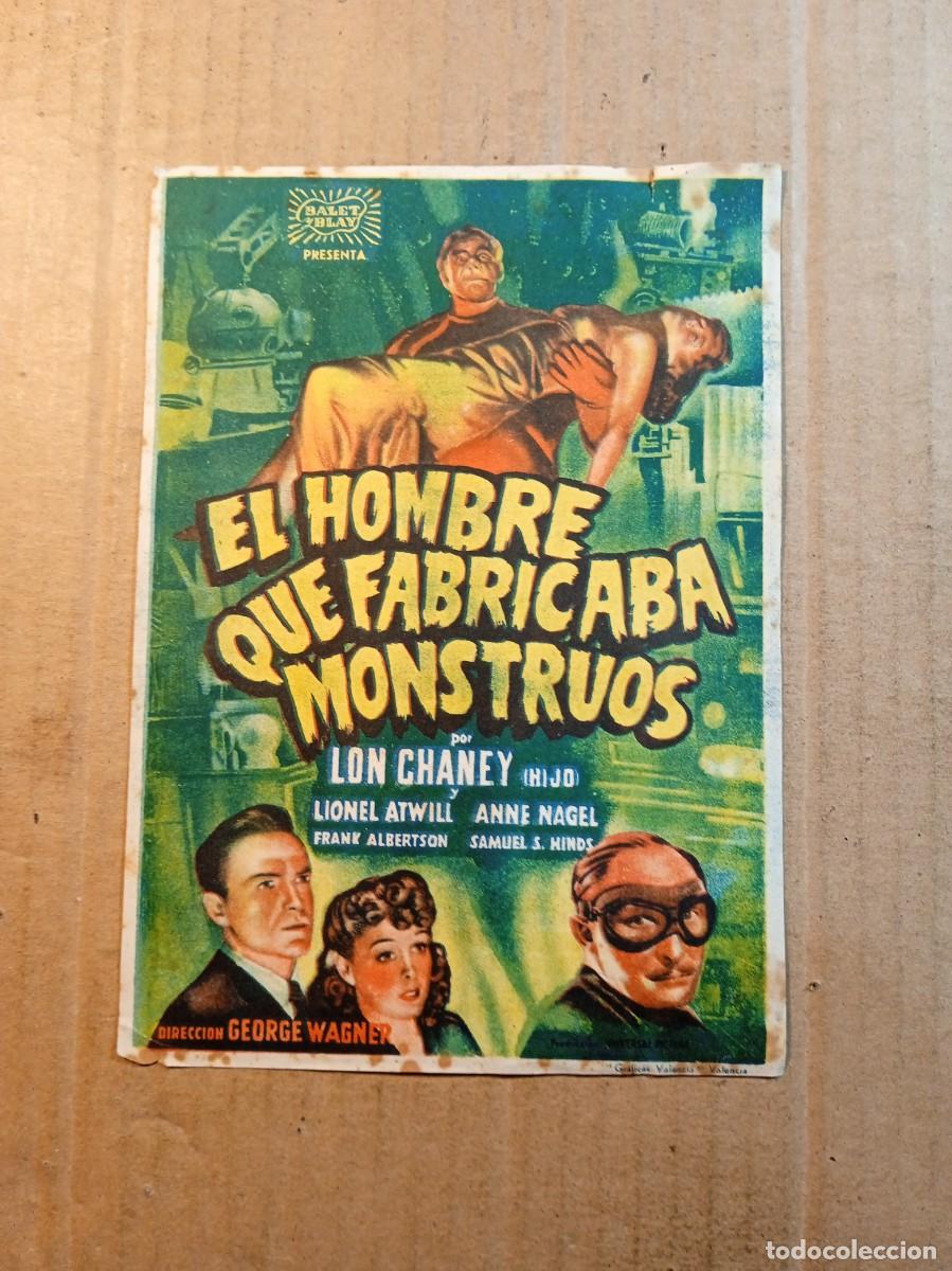 Cinema: FOLLETO DE MANO CON PUBLICIDAD EL HOMBRE QUE FABRICABA MONSTRUOS