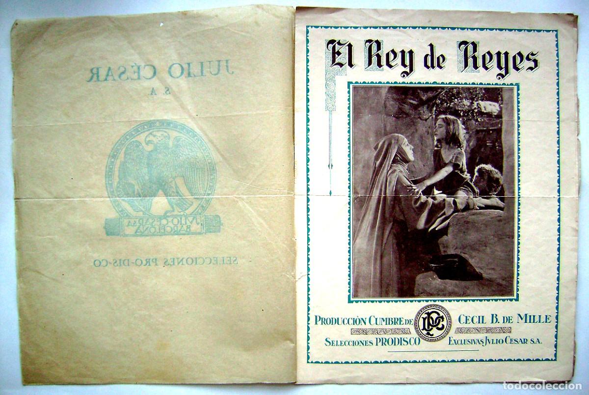 Kino: EL REY DE REYES, de Cecil B.Mille. 1928. programa-gu&iacute;a 25 X 32,5 cms.