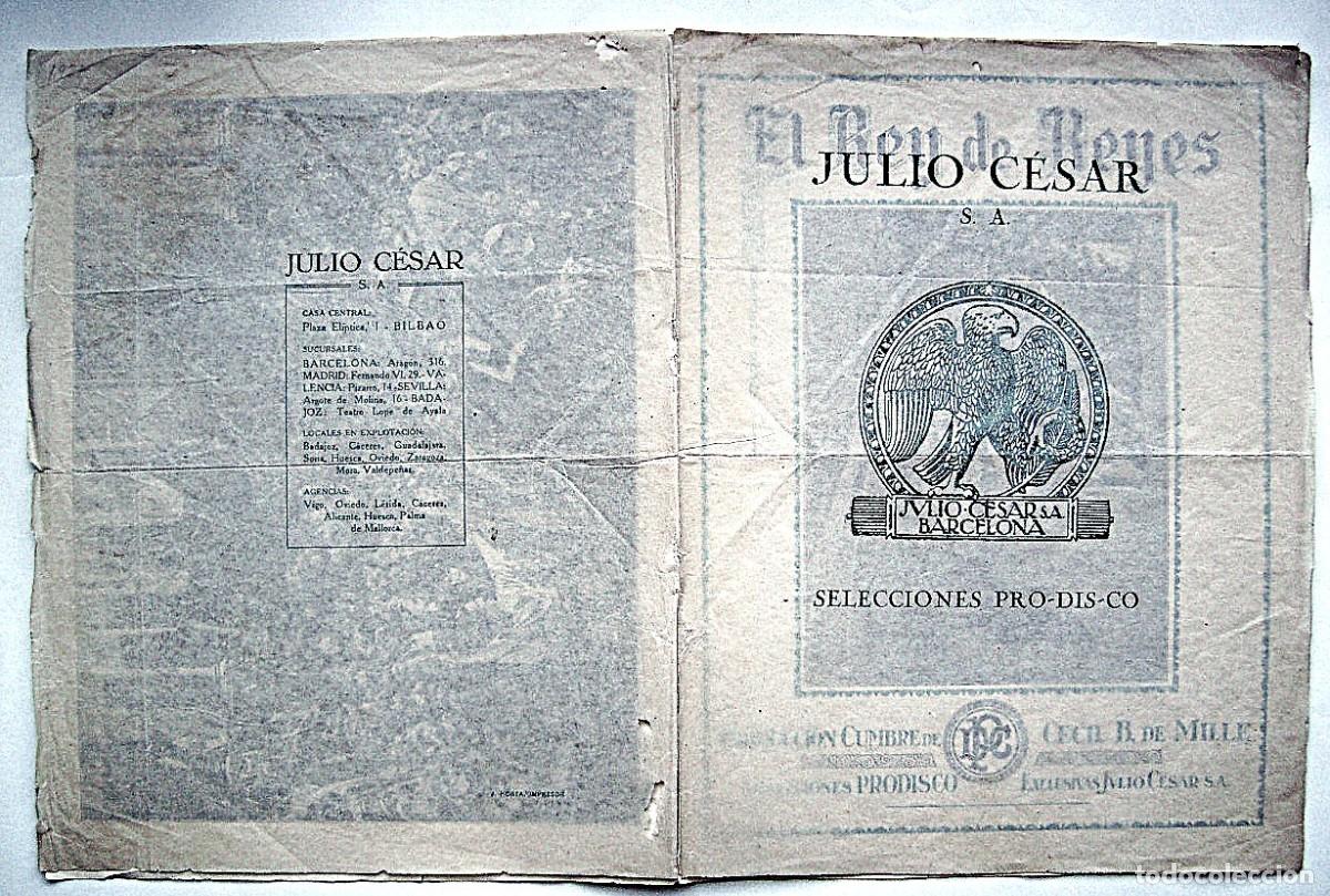 Cine: EL REY DE REYES, de Cecil B.Mille. 1928. programa-gu&iacute;a 25 X 32,5 cms. - Foto 4
