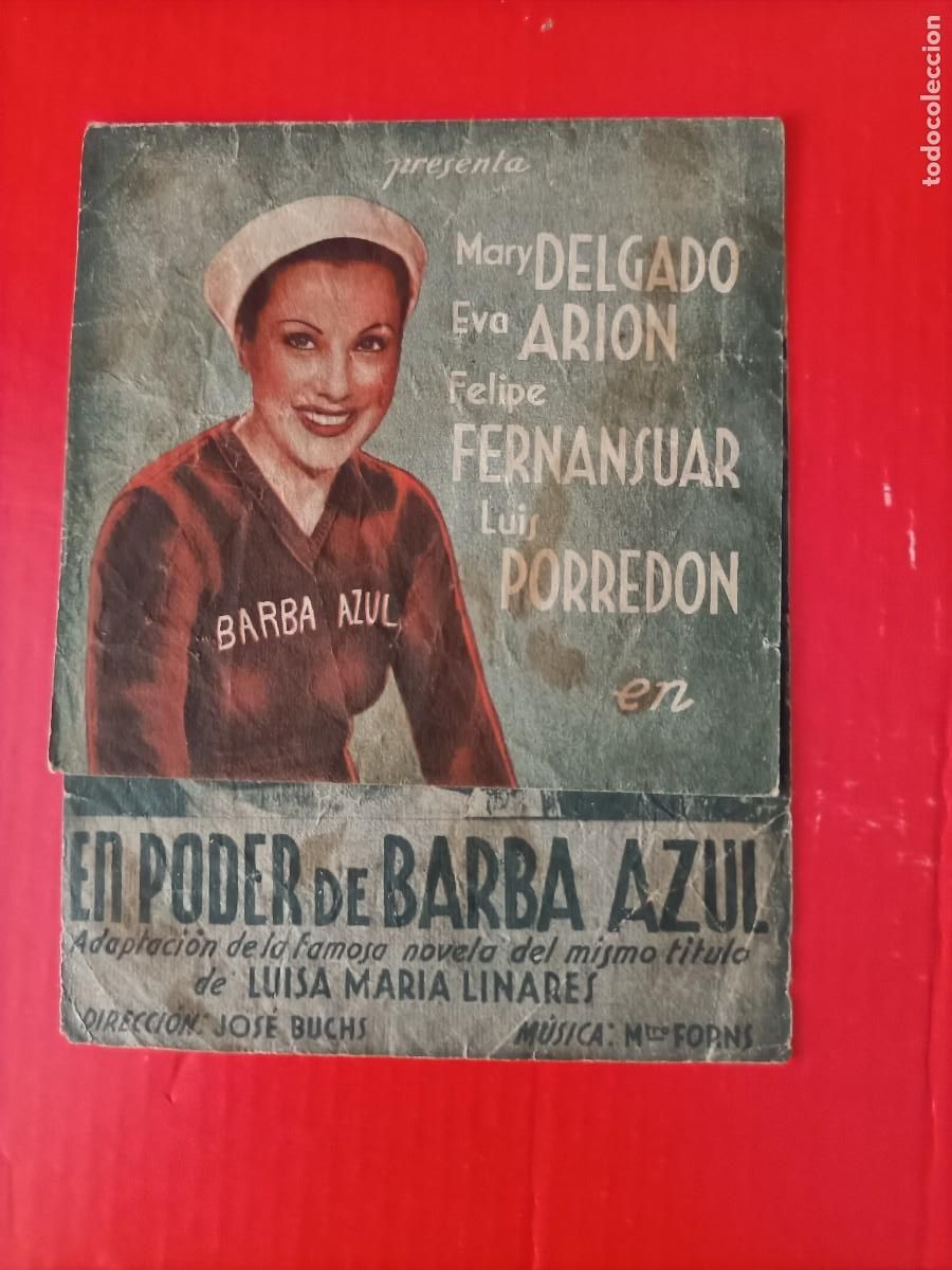 Kino: EN PODER DE BARBA AZUL. C/P. TEATRO CERVANTES, PALACIO DEL CINE. M&Aacute;LAGA. 1941 MARY DELGADO.