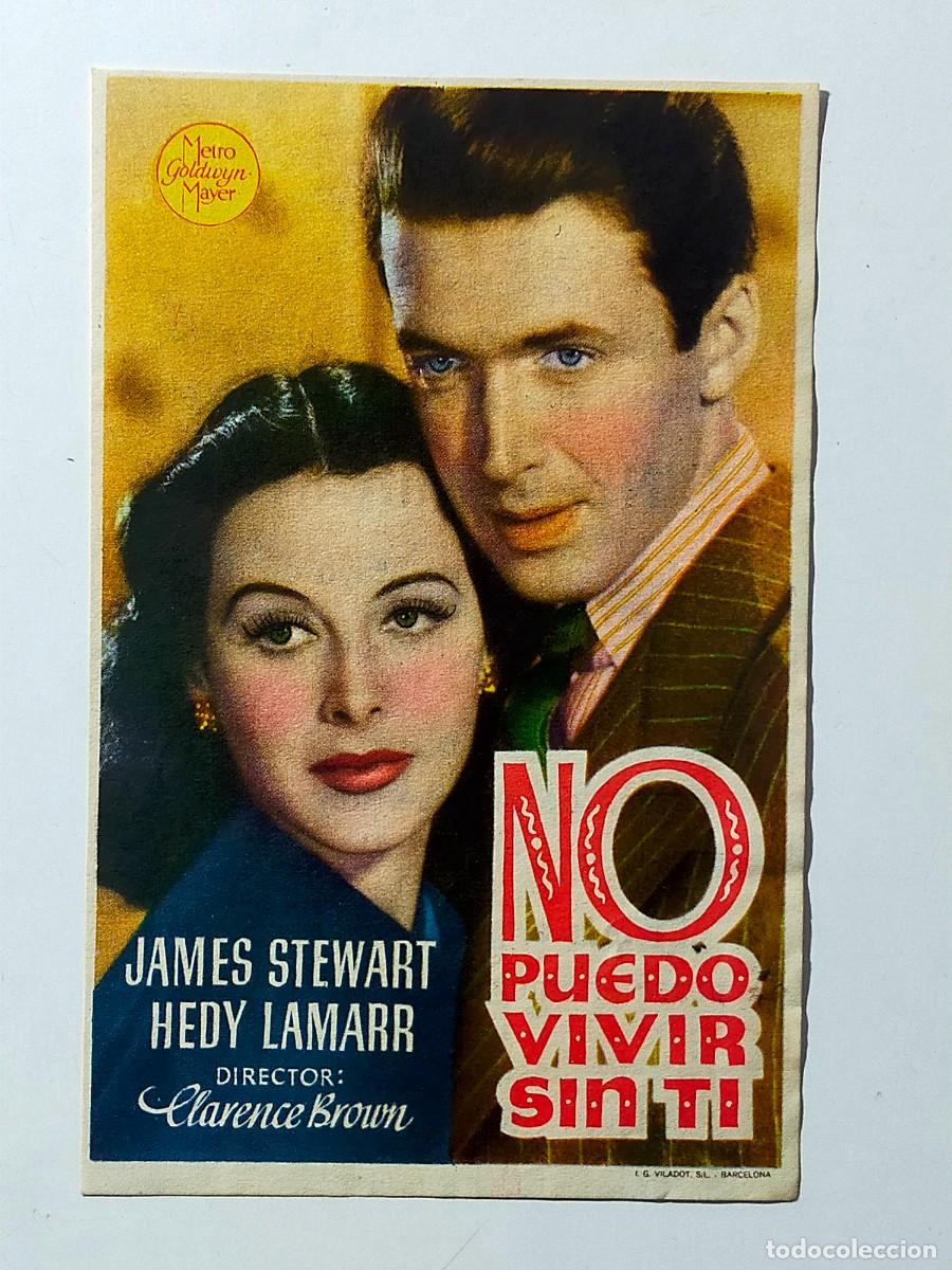 Cine: Programa Sencillo Orig: NO PUEDO VIVIR SIN TI James Stewart, Hedy Lamarr - Cine Almirante.