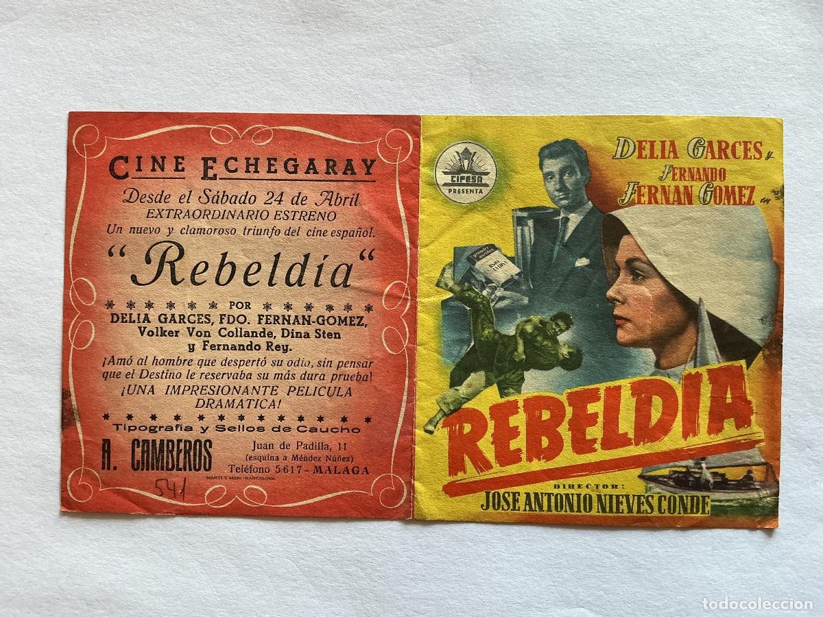 Cine: PROGRAMA DOBLE CIFESA REBELD&Iacute;A DELIA GARC&Eacute;S CINE ECHEGARAY M&Aacute;LAGA