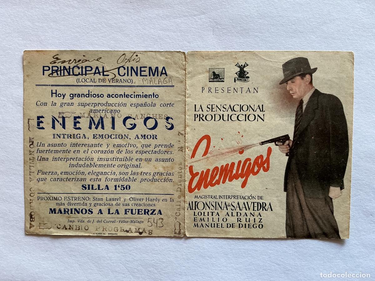 Kino: PROGRAMA DOBLE ENEMIGOS LOLITA ALDANA CINE PRINCIPAL CINEMA M&Aacute;LAGA