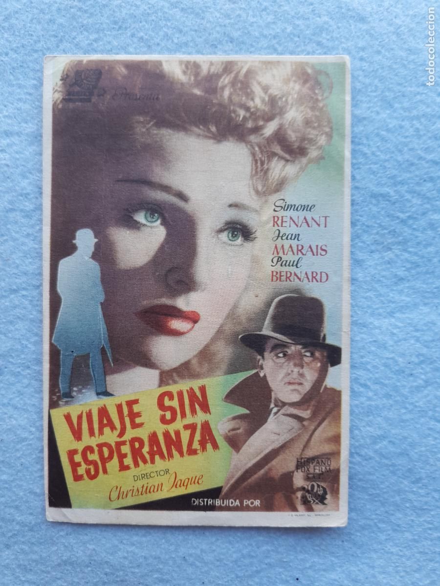 Cine: Viaje sin Esperanza. Simone Renant. Jean Marais. Paul Bernard. A&ntilde;o 1947.
