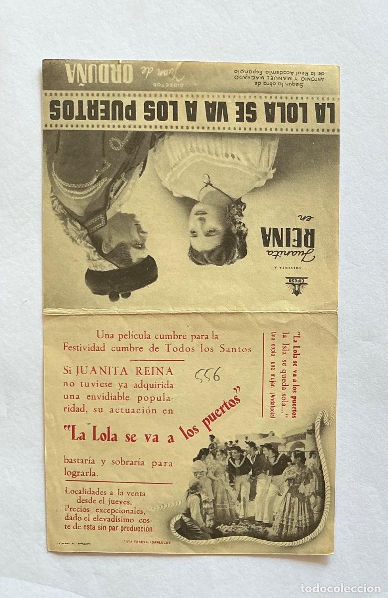  Foglietti di film di film antichi di cinema: PROGRAMA DOBLE CIFESA LA LOLA SE VA A LOS PUERTOS JUANITA REINA CINE SANLUCAR DE BARRAMEDA C&Aacute;DIZ