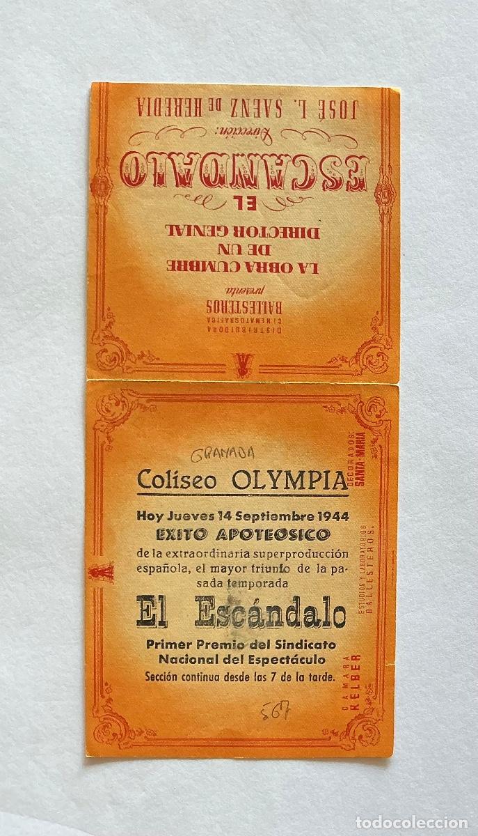  Foglietti di film di film antichi di cinema: PROGRAMA DOBLE EL ESC&Aacute;NDALO MANUEL LUNA CINE COLISEO OLYMPIA GRANADA