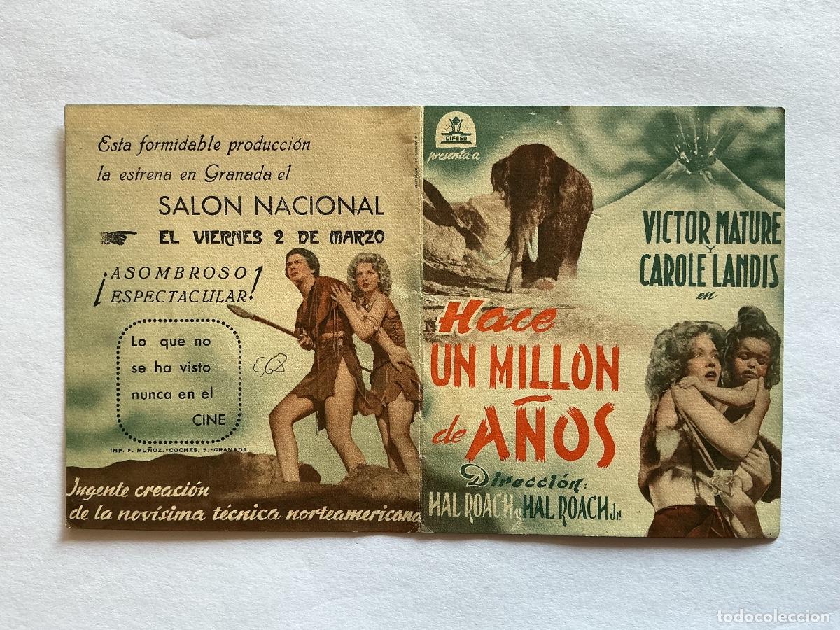  Foglietti di film di film antichi di cinema: PROGRAMA DOBLE CIFESA HACE UN MILL&Oacute;N DE A&Ntilde;OS V&Iacute;CTOR MATURE CINE SAL&Oacute;N NACIONAL GRANADA