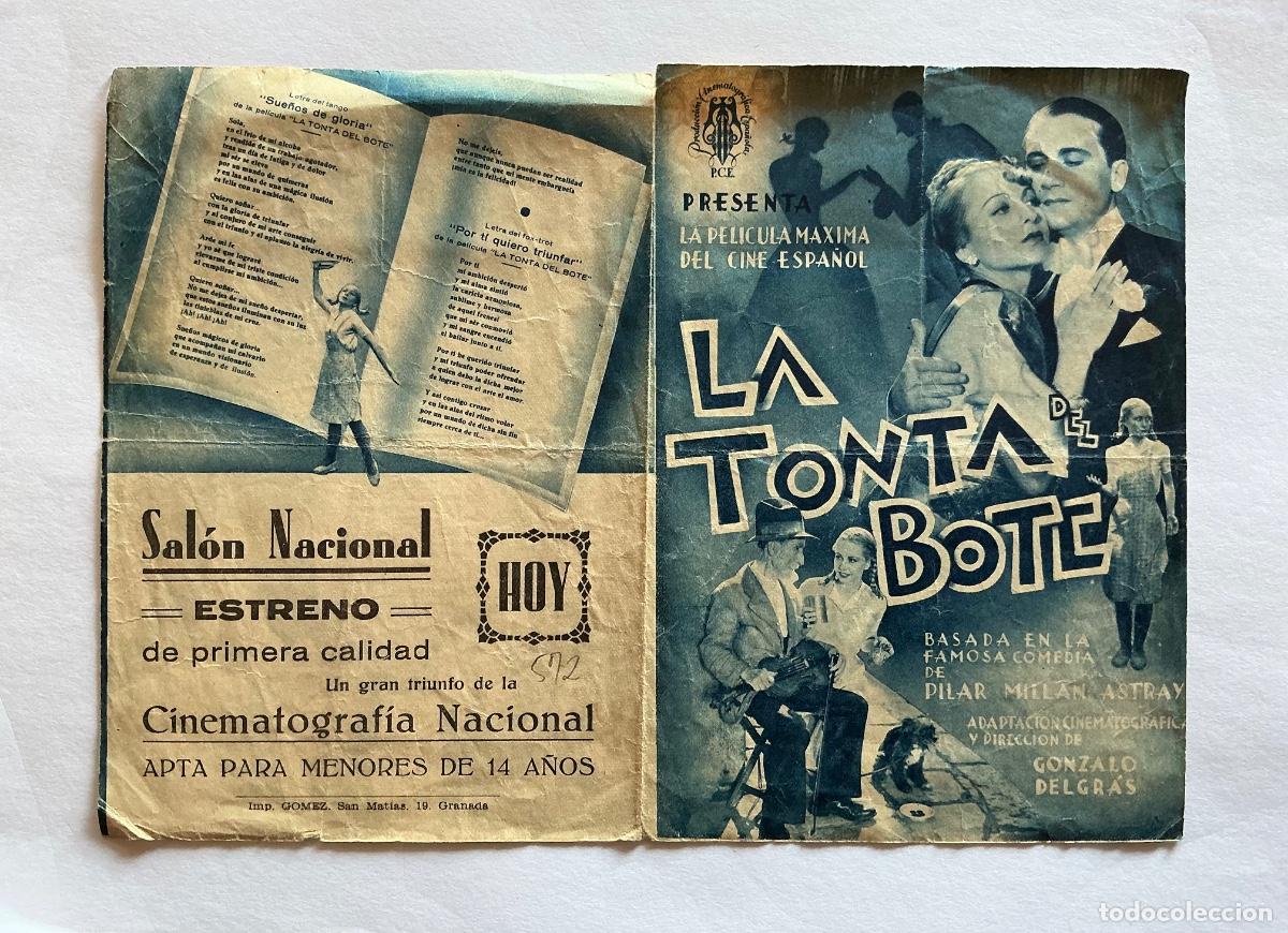  Foglietti di film di film antichi di cinema: PROGRAMA DOBLE LA TONTA DEL BOTE JOSITA HERN&Aacute;N CINE SAL&Oacute;N NACIONAL GRANADA