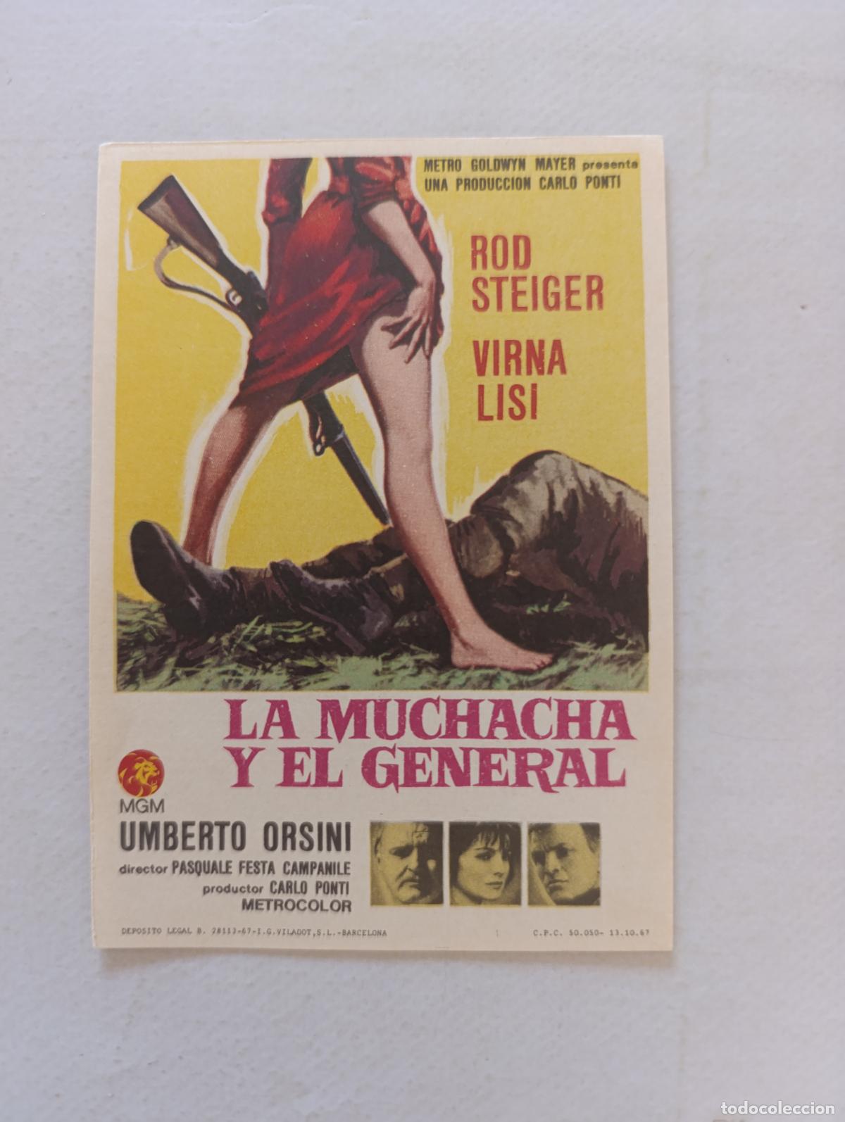Cine: FOLLETO DE MANO - LA MUCHACHA Y EL GENERAL - ROD STEIGER - SIN PUBLICIDAD (149I)