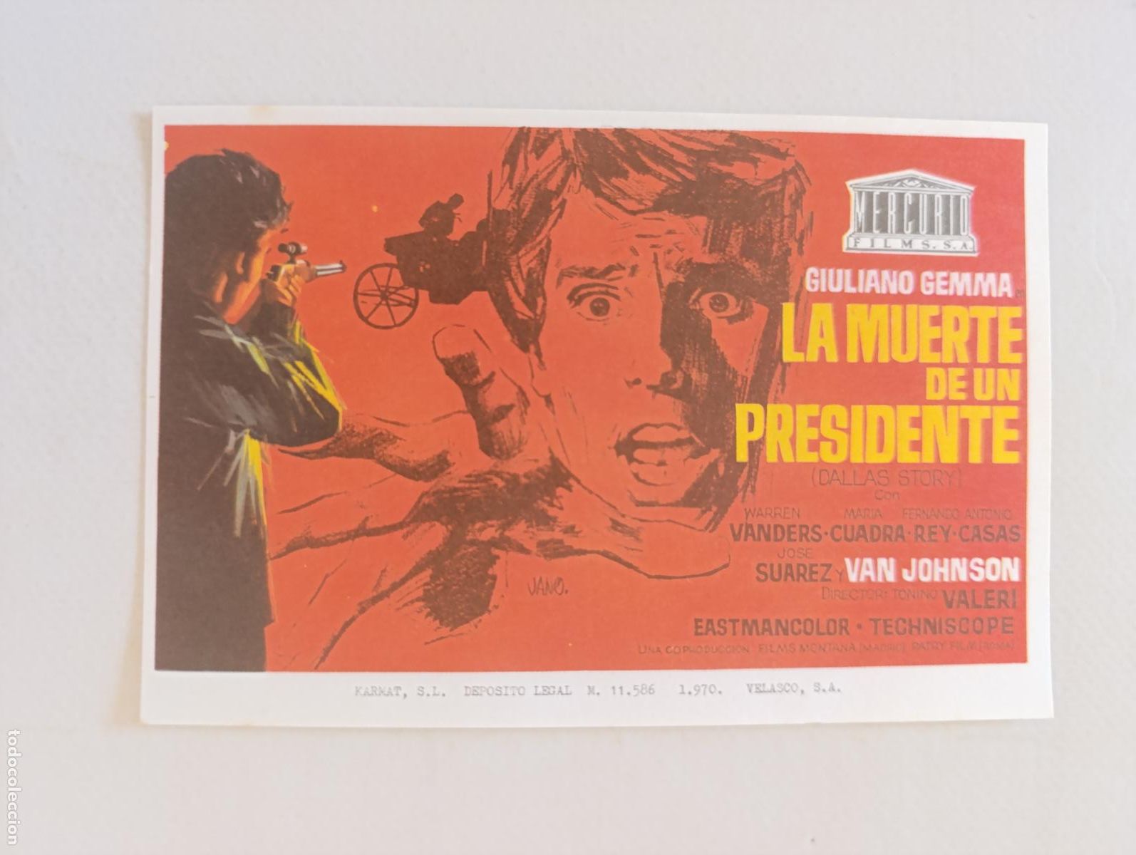 Cine: FOLLETO DE MANO - LA MUERTE DE UN PRESIDENTE - GIULIANO GEMMA - SIN PUBLICIDAD (149I)