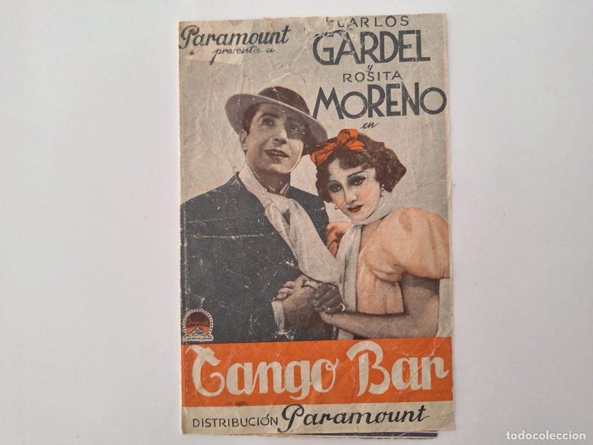 Cine: CINE FOLLETO MANO DOBLE TANGO BAR CARLOS GARDEL CINE AVENIDA FMD RV 91