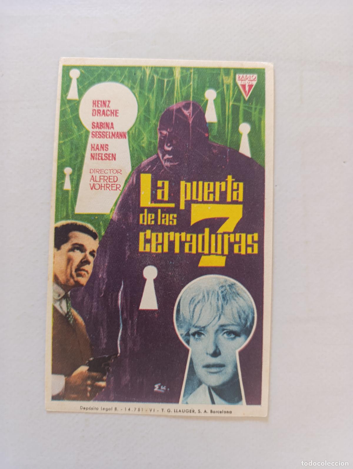 Cine: FOLLETO DE MANO - LA PUERTA DE LAS 7 CERRADURAS - HEINZ DRACKE - SIN PUBLICIDAD (149J)