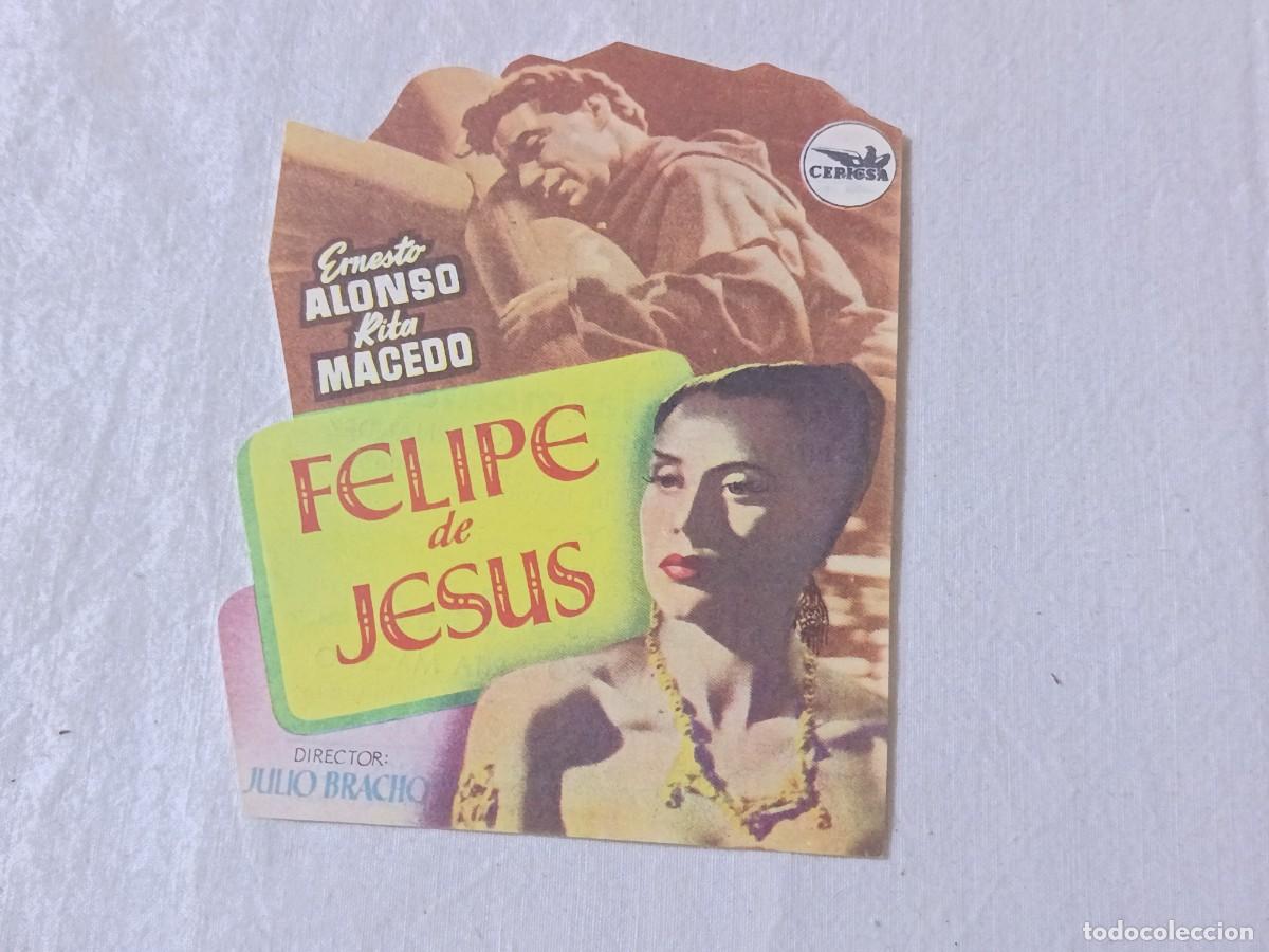 Flyers Publicitaires de Films Anciens: Curioso Folleto de Cine de Mano Troquelado, Felipe de Jes&uacute;s