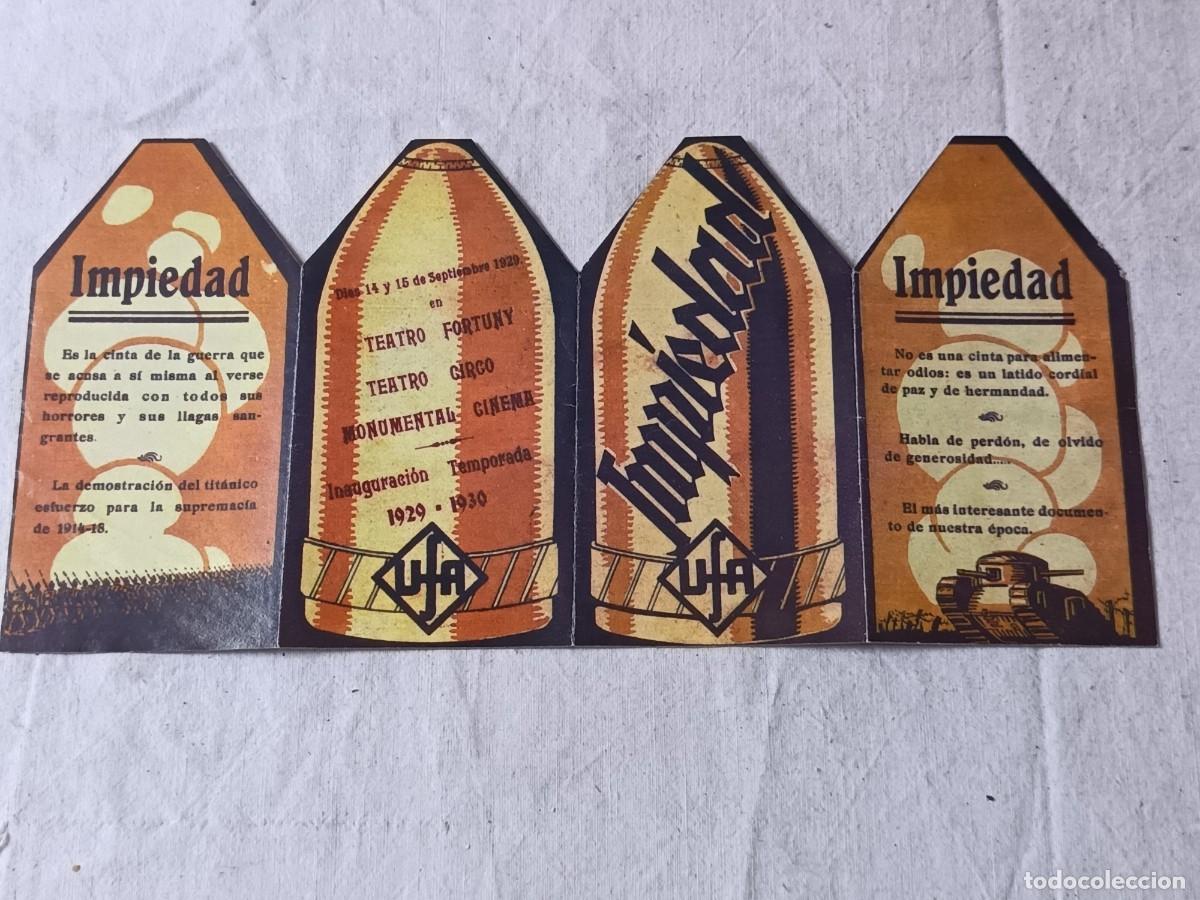 Flyers Publicitaires de Films Anciens: Curioso Folleto de Cine de Mano Troquelado, Impiedad