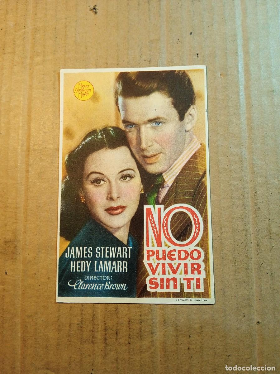 Folhetos de m&atilde;o de filmes antigos de cinema: FOLLETO DE MANO CON PUBLICIDAD NO PUEDO VIVIR SIN TI