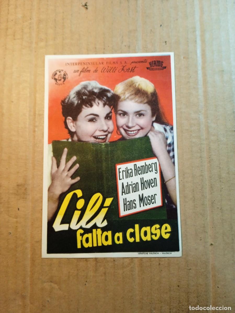 Folhetos de m&atilde;o de filmes antigos de cinema: FOLLETO DE MANO CON PUBLICIDAD LILI FALTA A CLASE