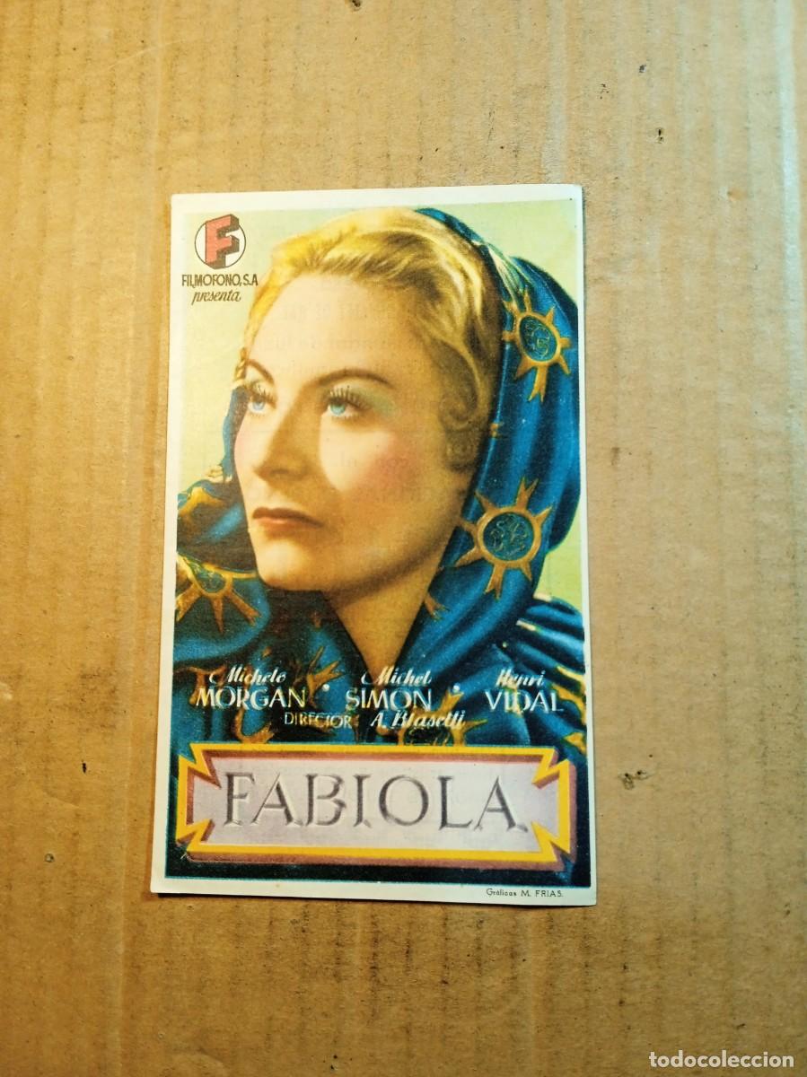 Folhetos de m&atilde;o de filmes antigos de cinema: FOLLETO DE MANO CON PUBLICIDAD FABIOLA