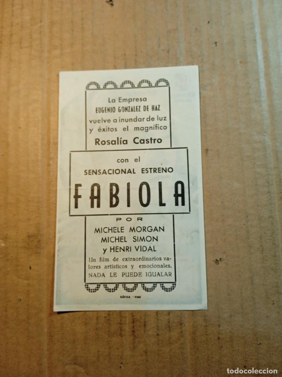 Cine: FOLLETO DE MANO CON PUBLICIDAD FABIOLA - Foto 2