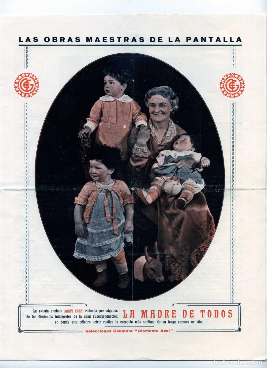 Cine: LA MADRE DE TODOS, con Mari Carr. programa-gu&iacute;a doble 22 X 28 cms. - Foto 1