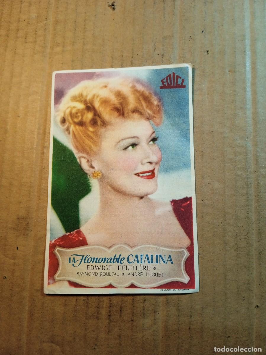 Folhetos de m&atilde;o de filmes antigos de cinema: FOLLETO DE MANO CON PUBLICIDAD LA HONORABLE CATALINA