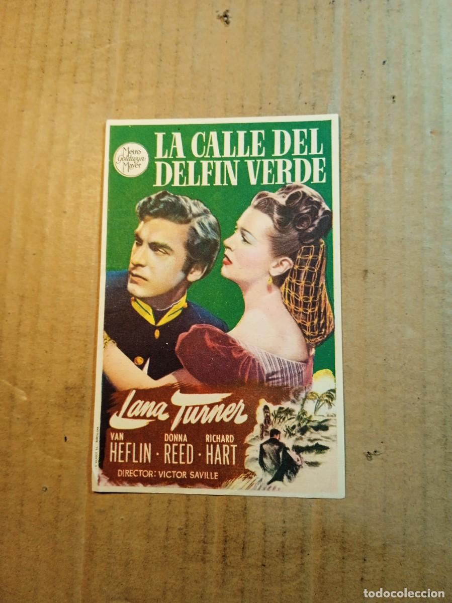 Kino: FOLLETO DE MANO CON PUBLICIDAD LA CALLE DEL DELFIN VERDE