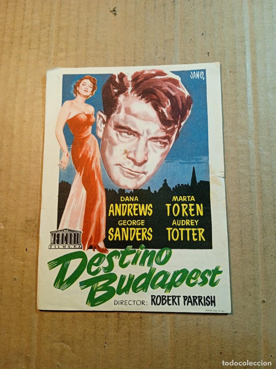 Flyers Publicitaires de films Anciens: FOLLETO DE MANO CON PUBLICIDAD DESTINO BUDAPES