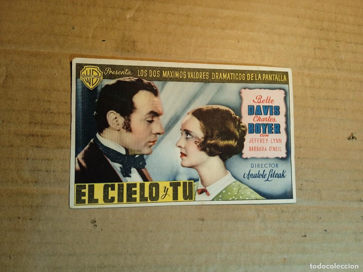 Kino: FOLLETO DE MANO CON PUBLICIDAD EL CIELO Y TU