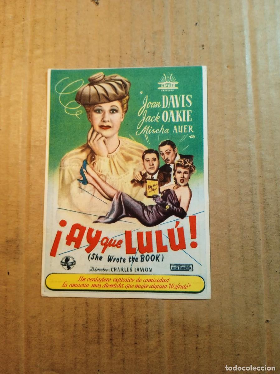 Folhetos de m&atilde;o de filmes antigos de cinema: FOLLETO DE MANO CON PUBLICIDAD AY QUE LULU