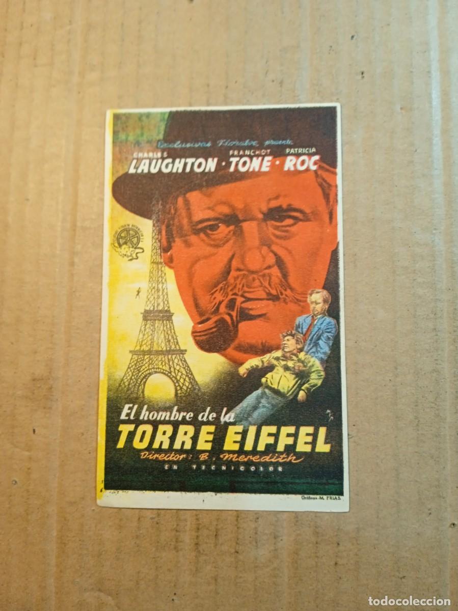 Kino: FOLLETO DE MANO CON PUBLICIDAD EL HOMBRE DE LA TORRE EIFFEL