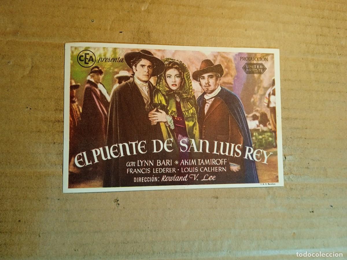 Folhetos de m&atilde;o de filmes antigos de cinema: FOLLETO DE MANO CON PUBLICIDAD EL PUENTE DE SAN LUIS REY