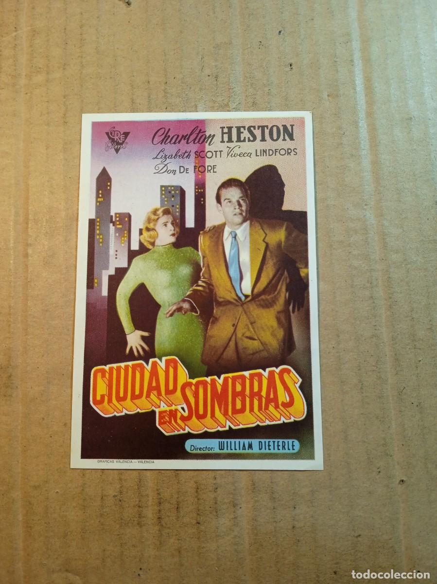 Folhetos de m&atilde;o de filmes antigos de cinema: FOLLETO DE MANO CON PUBLICIDAD CIUDAD EN SOMBRAS