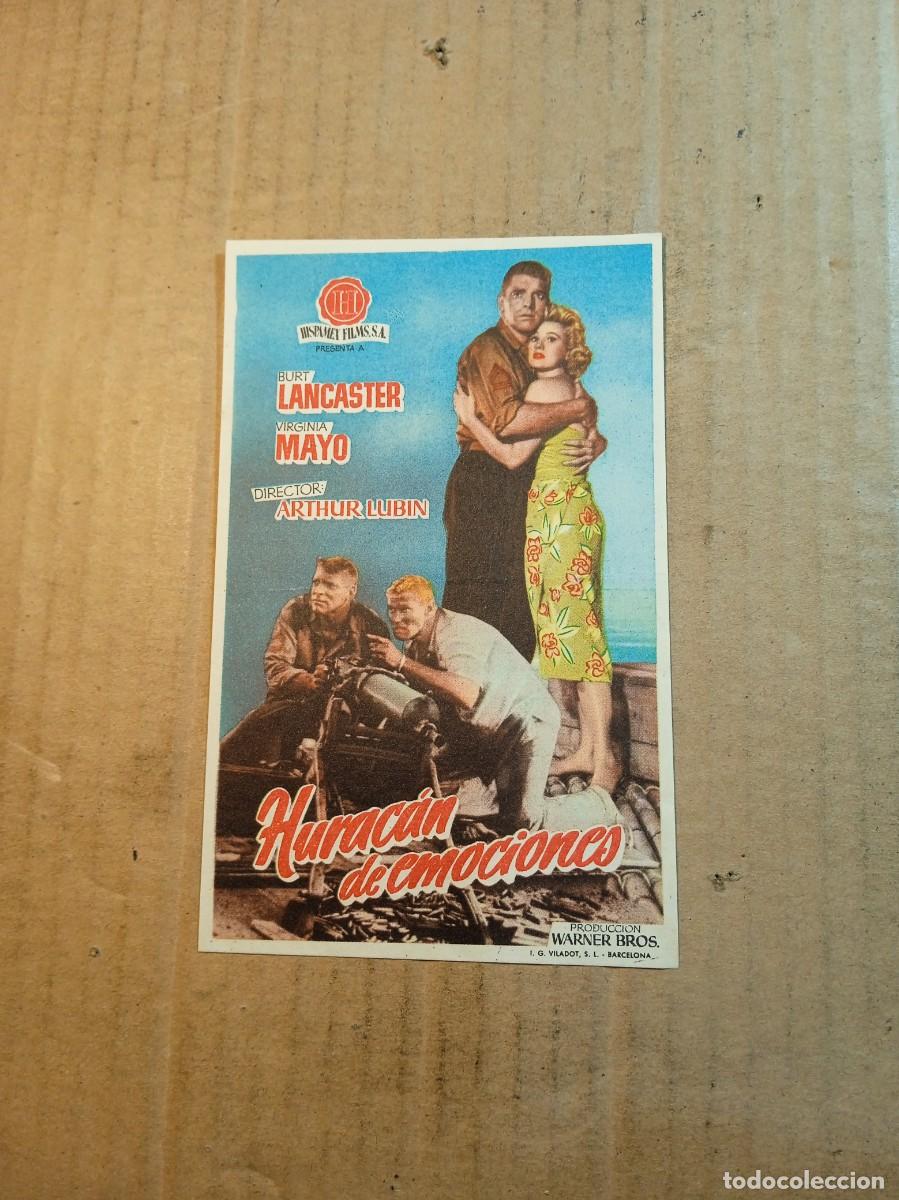 Kino: FOLLETO DE MANO CON PUBLICIDAD HURACAN DE EMOCIONES